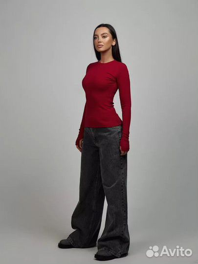 Лонгслив в рубчик 40-42