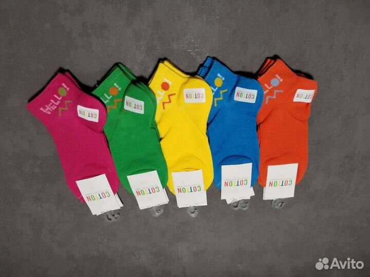 Носки женские короткие с принтом 10 пар