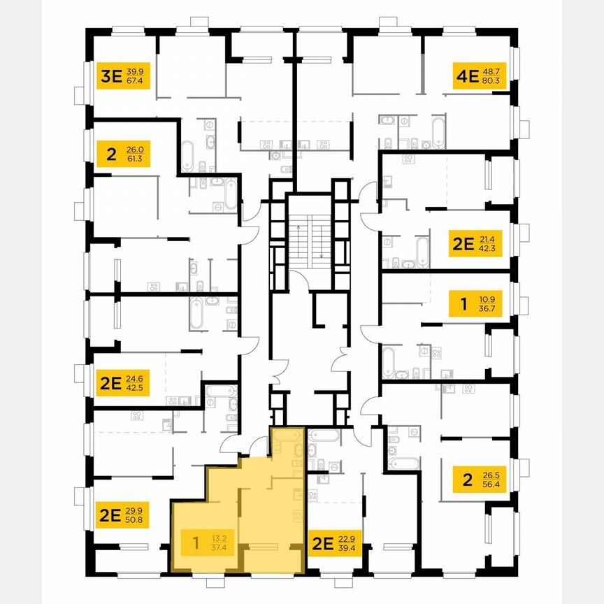 1-к. квартира, 37,4 м², 17/18 эт.