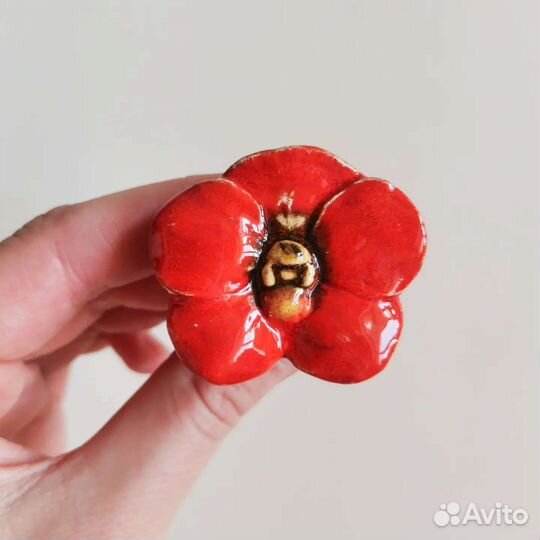 Мебельные ручки красные орхидеи