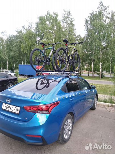 Багажник на крышу велокрепление Хендай Солярис