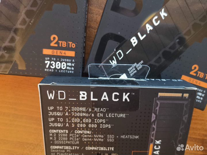 2TB WD Black SN850X с радиатором (New) 7300MB/s