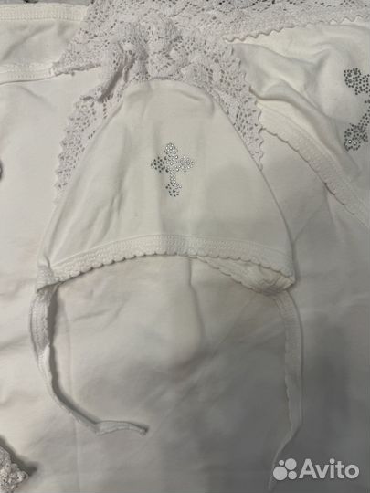 Крестильный комплект платье полотенце чепчик