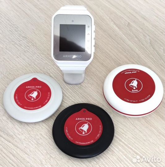 Кнопка вызова официанта в ассортименте с часами