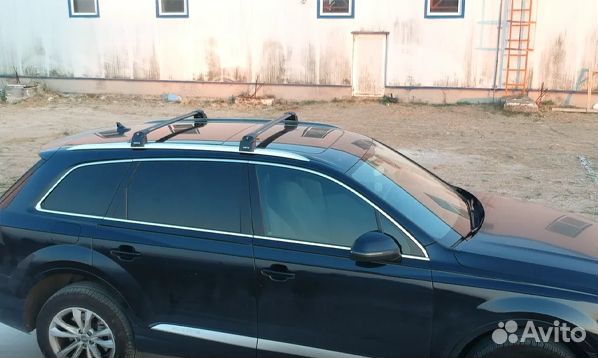 Багажник Turtle на низкие рейлинги Audi Q7 черный