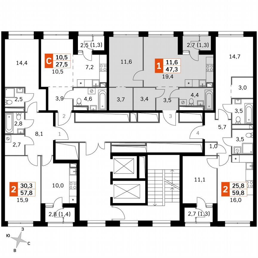 1-к. квартира, 47,5 м², 26/26 эт.