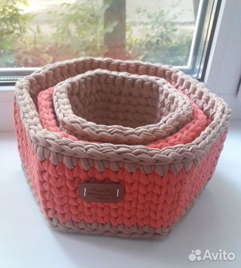 Корзинки из трикотажной пряжи