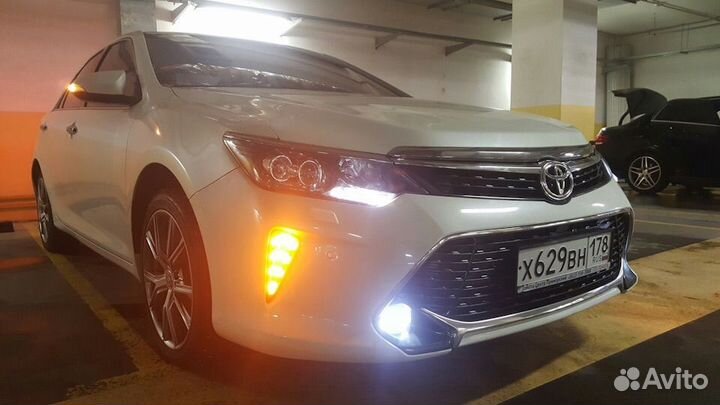 Camry 55 LED Фонари дхо в передний бампер S5XW5