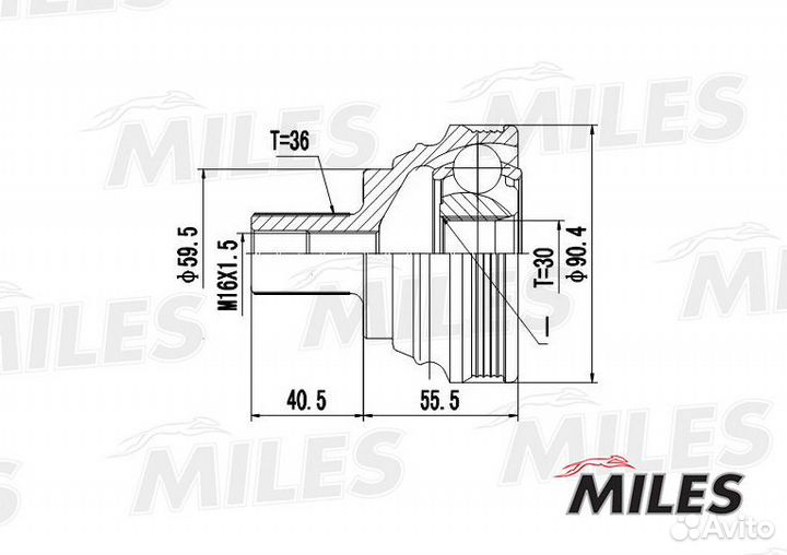Шрус audi A3 II/skoda/VW golf V-VI/passat VI 1.6-3