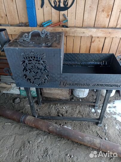 Мангал с местом под казан из металла 6мм