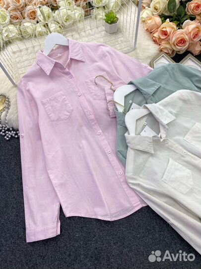 Женская рубашка в 3-х цветах размер: 46,48,50,52