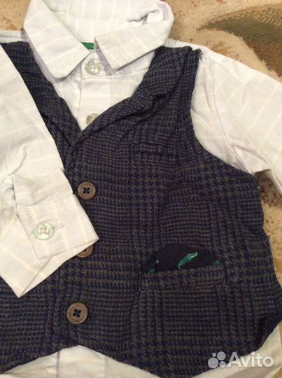 Костюм рубашка и джинсы 3-6 месяцев