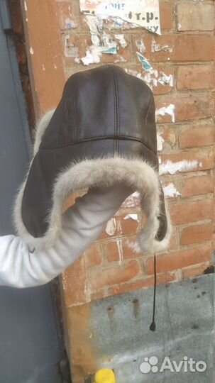 Шапка кож/норка