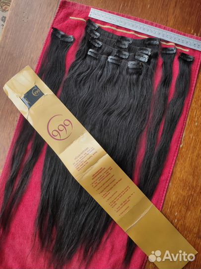 Натуральные волосы на заколках