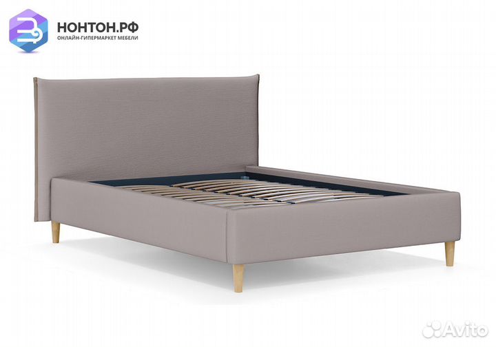 Кровать Микаса светло-серая / терракотовая