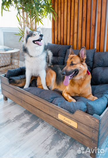 Диван для собак именной XXL120х80 см Лежанка Лежак