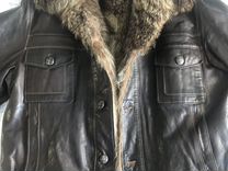 Кожаная куртка мужская с мехом XXL