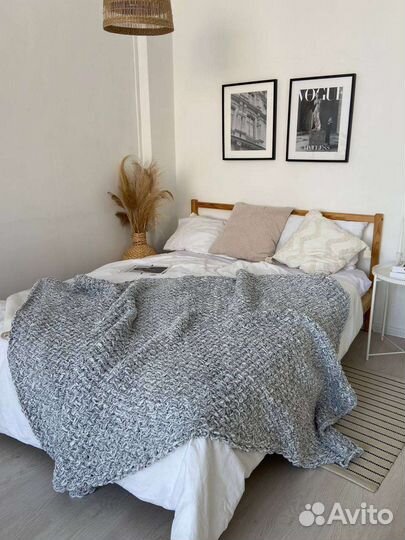 Плед пушистый плюшевый ручной работы Alize Puffy