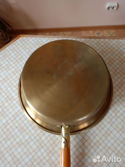 Латунный таз для варки варенья с ручкой