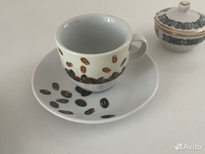 Чайная пара, кофейная пара и солонка