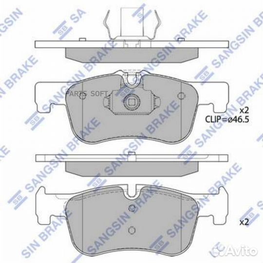 Sangsin brake SP4043 Колодки тормозные передние