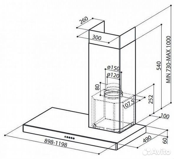 Вытяжка faber stilo SRM DX/SP A120 правая (325.0518.930)