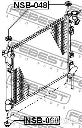 Опора радиатора nissan primera 01-07/X-trail 00/ti