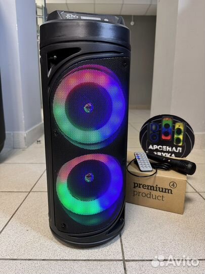 Мощная блютуз колонка портативная караоке\микрофон