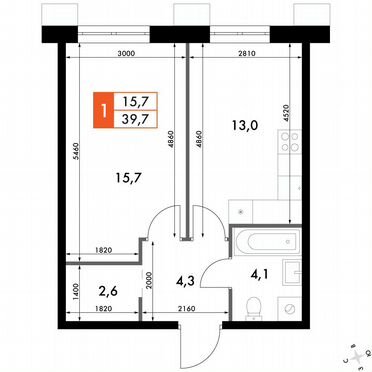 1-к. квартира, 39,6 м², 19/24 эт.