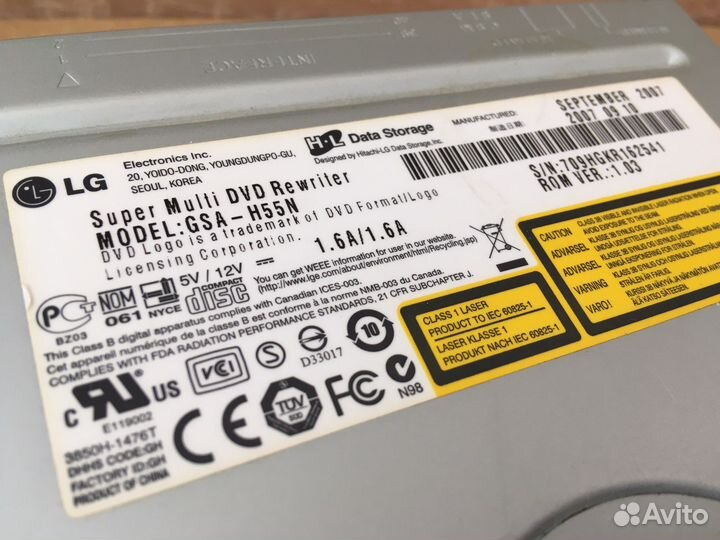 DVD привод LG пишущий