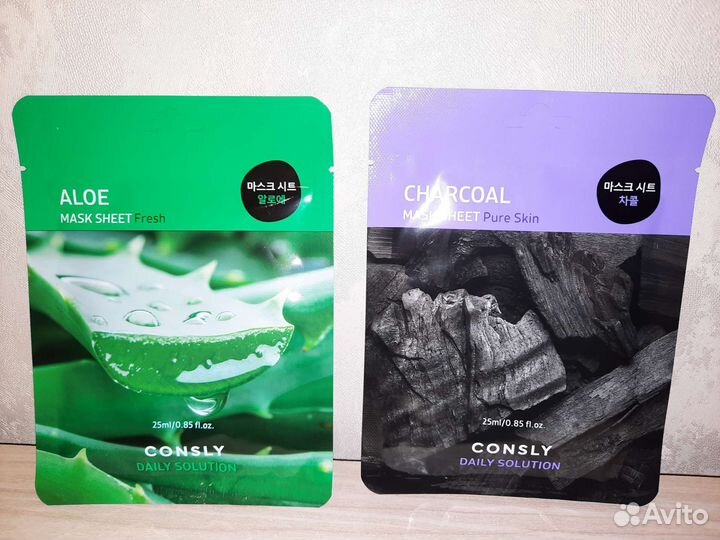 Маска корейская с древесным углем и экстракт алое