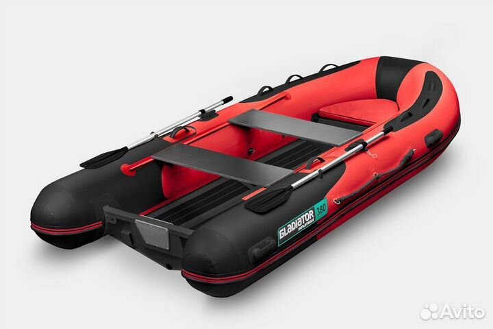 Надувная лодка gladiator RIB380AL красно-чёрная