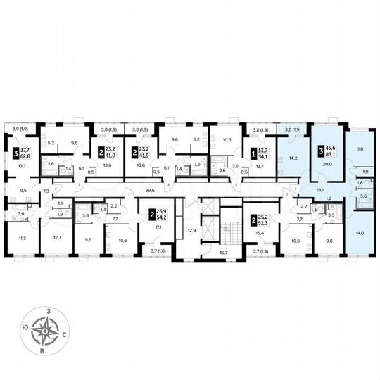 3-к. квартира, 83,1 м², 8/24 эт.