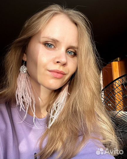 Серьги с перьями