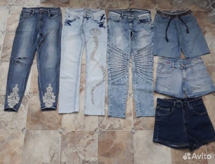 Джинсовая летняя одежда на девочку 10-15 лет