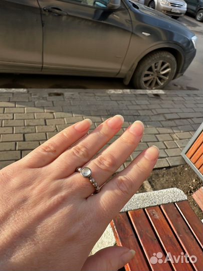 Кольцо Pandora серебро талисман лунный камень р. 5