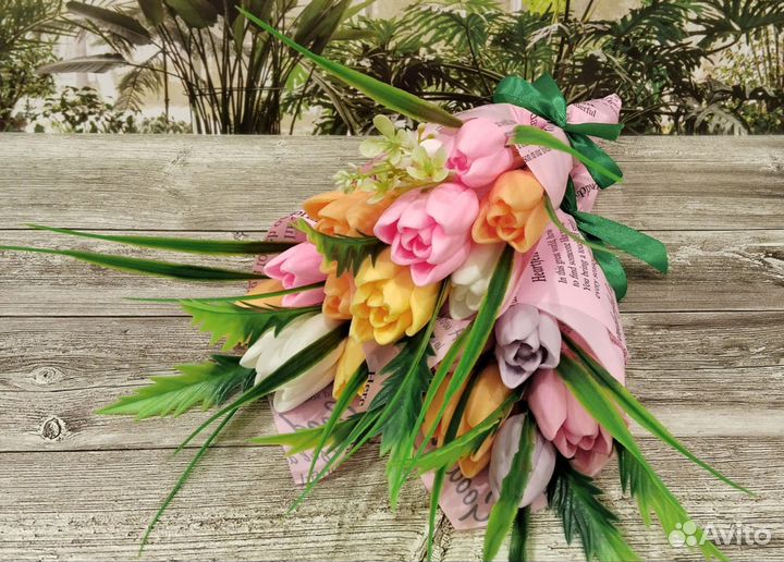 Тюльпаны из мыла ручной работы, подарок на 8 марта