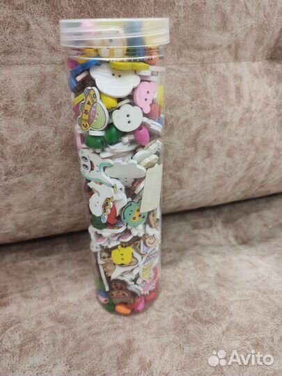 Пуговицы деревянные в банке