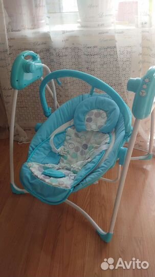 Качели Babyton Funny Time 2в1 электронные Blue