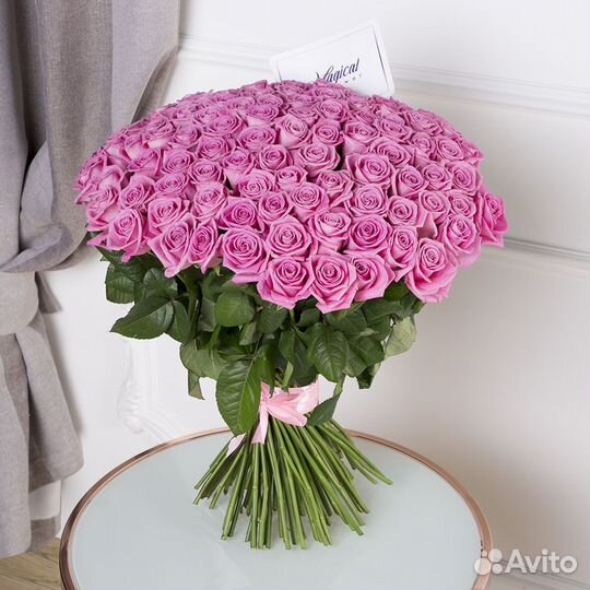 101 роза розовые Цветы Букет