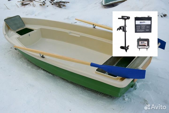 Пластиковая лодка с электромотором Тортилла-4 с Ру