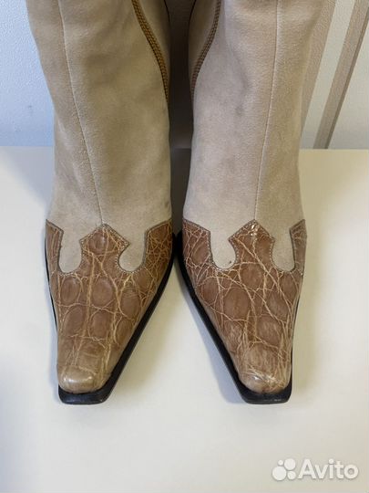 Сапоги женские Casadei 36 кожа бежевые