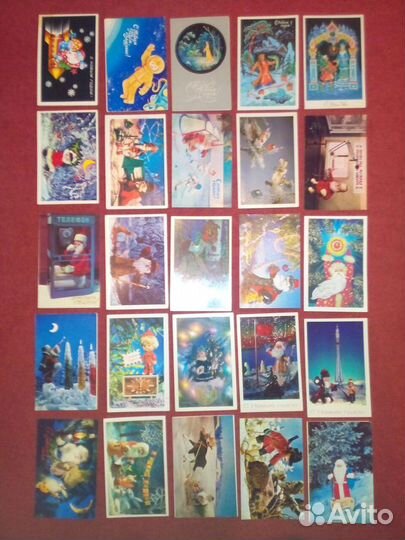 Открытки СССР Новый Год чистые
