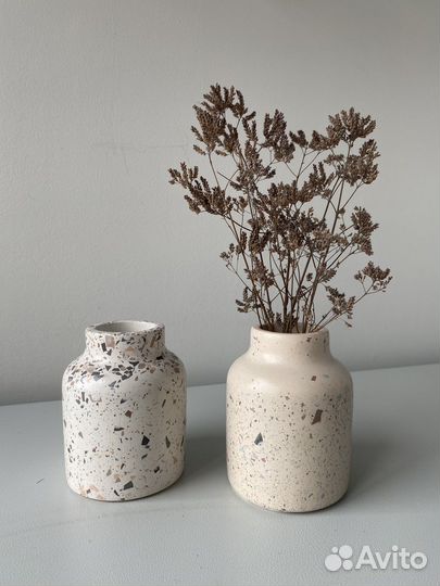 Ваза, ваза для сухоцветов, ваза из гипса