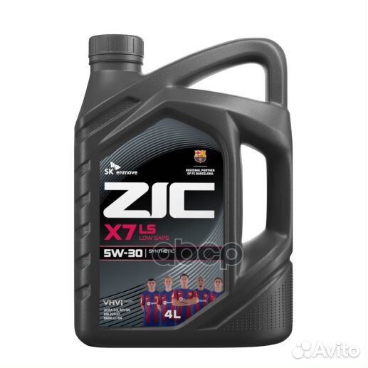 Масло моторное синтетическое 4л - ZIC X7 LS 5W