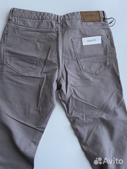 Мужские брюки zara серые скини (зауженные)