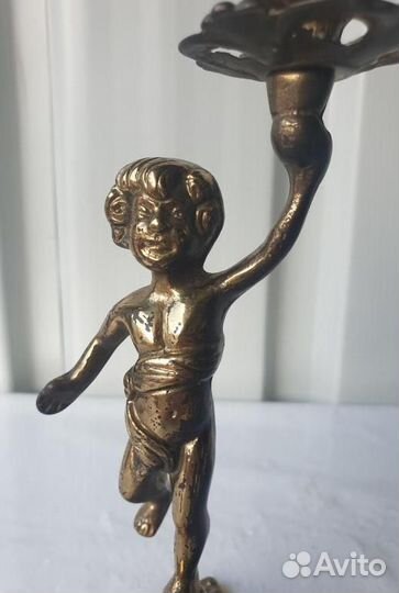 Подсвечник латунь Германия 24 см прошлый век