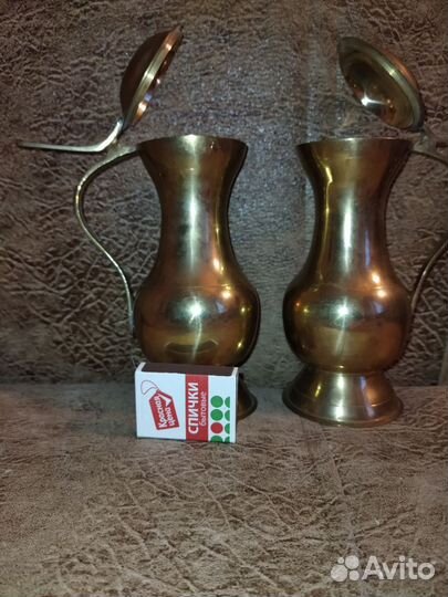 2 кувшина с крышкой латунь Индия