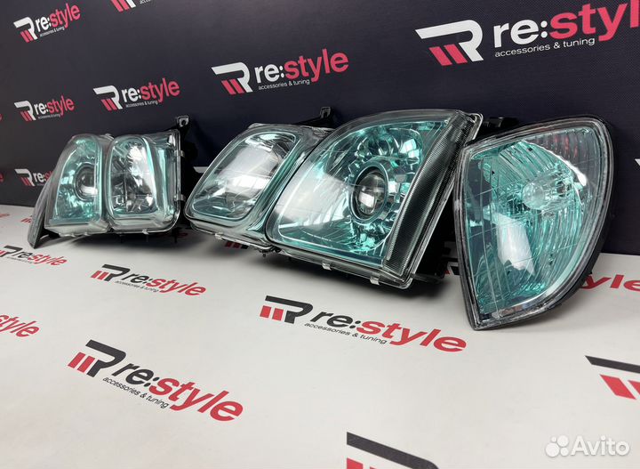 Фары Lexus LX470 Галоген Зеленые