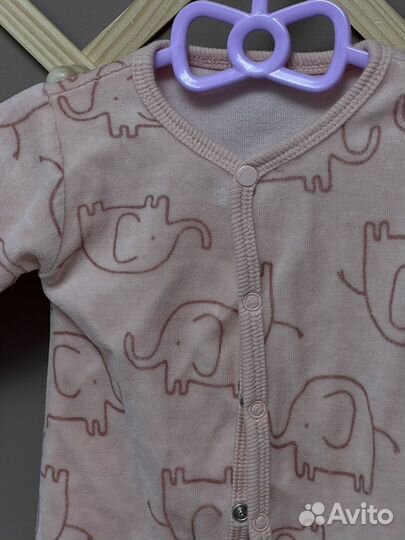 Комбинезон велюровый слип 56 62